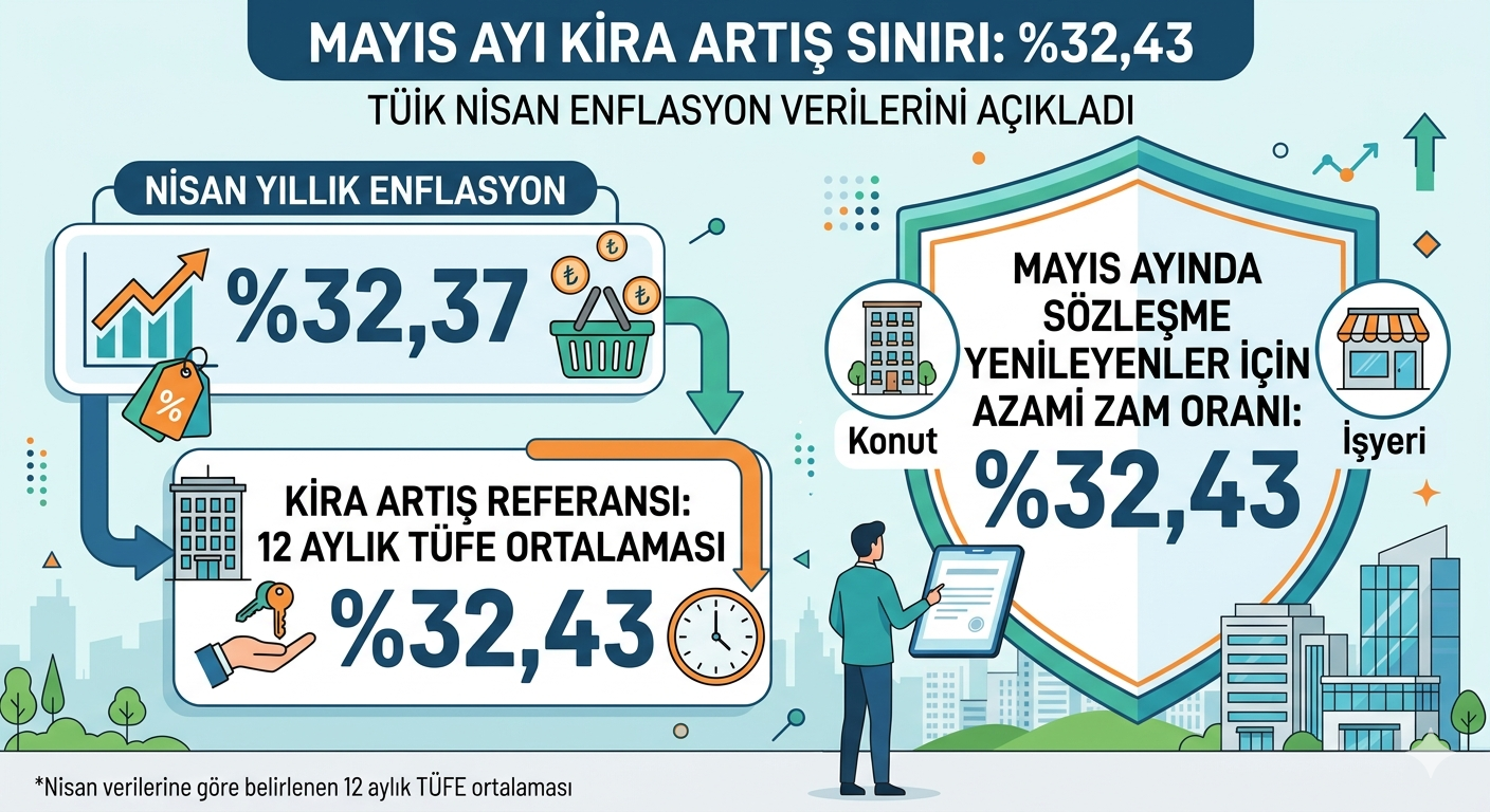 Mayıs Ayı Kira Zam Tavanı Yüzde 32,43 Olarak Belirlendi